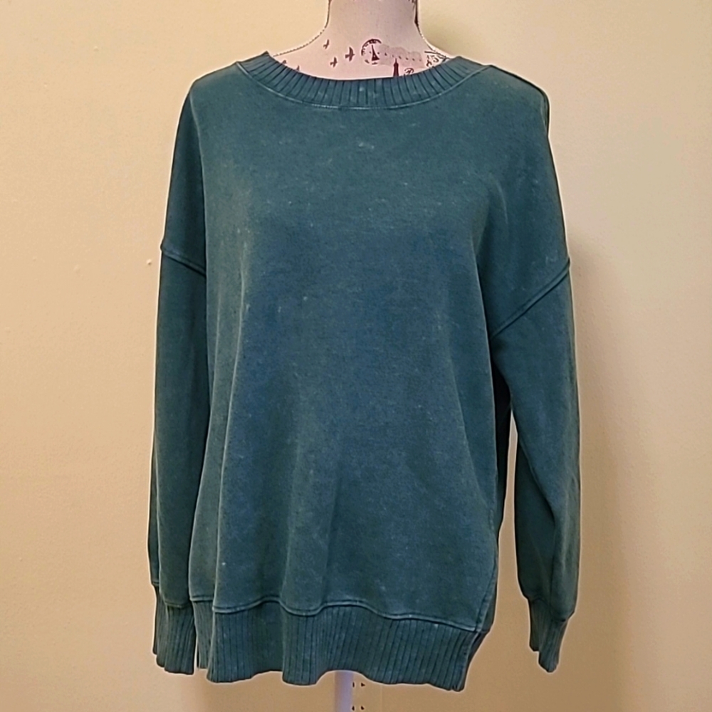 Oversized, distressed sweatshirt